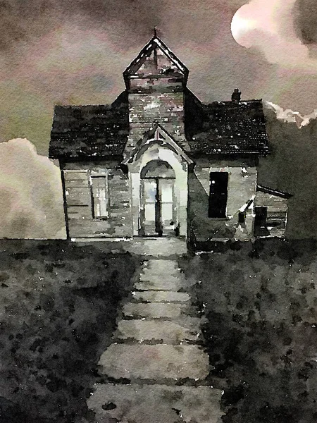 Kościół na prerii — Zdjęcie stockowe