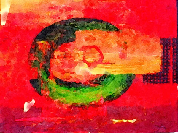 Das große o auf rot — Stockfoto