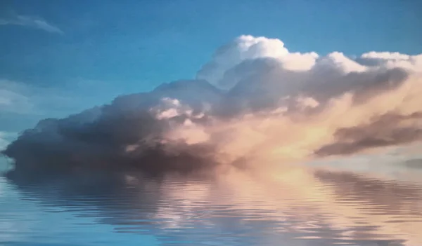 Ein Ort, an dem der Himmel auf das Wasser trifft — Stockfoto