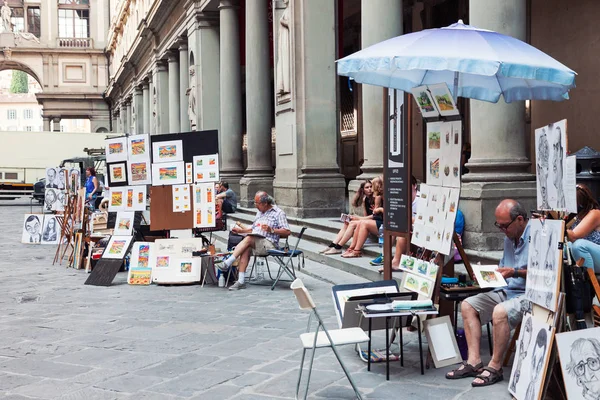 Malíři na ulici v Florencii — Stock fotografie