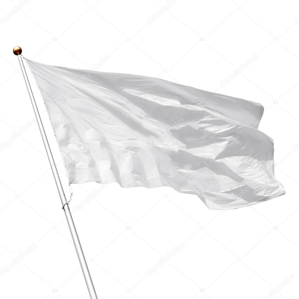 White blank flag on white background