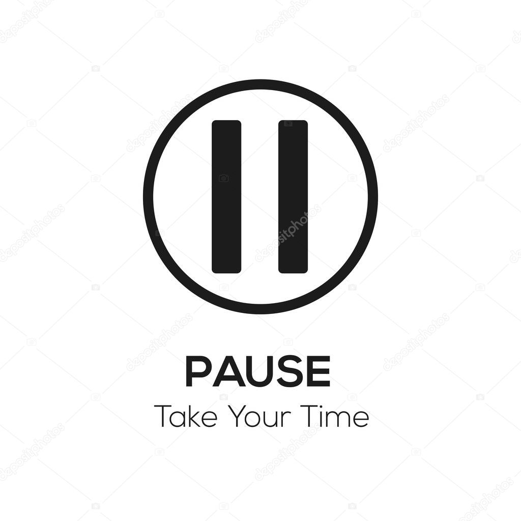 Pause visual, take your time concept