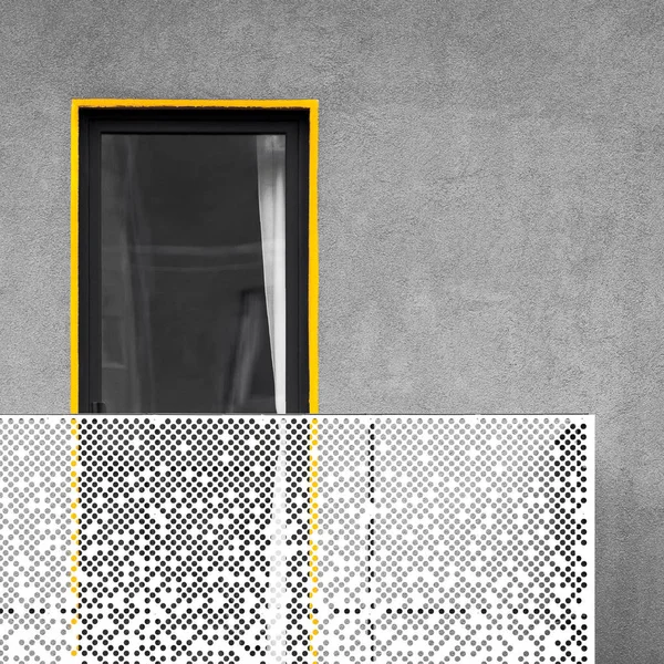 Arquitetura abstrata com varanda e janela — Fotografia de Stock