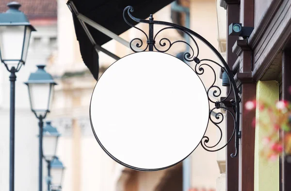 Boş şirket işareti mockup kopya alanı ile yuvarlak