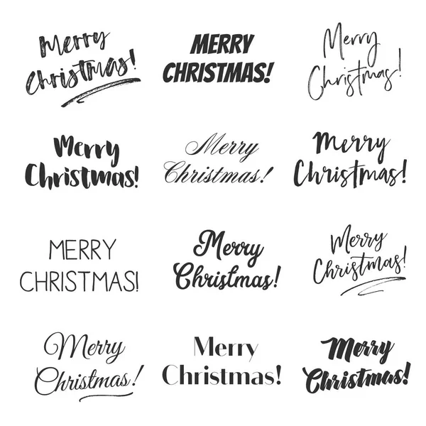 Merry Christmas greetings vector overlay set — Stock Vector