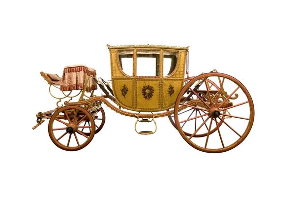 Vintage horse drawn carriage isolated on white background — Stock Photo, Image
