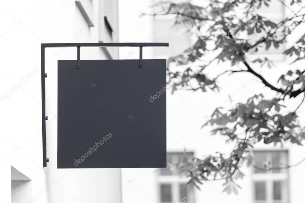 Black and white empty signage mockup