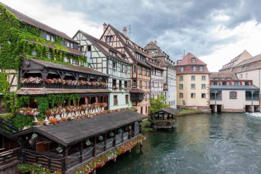 Traditional half-timbered houses in La Petite France of Strasbourg clipart
