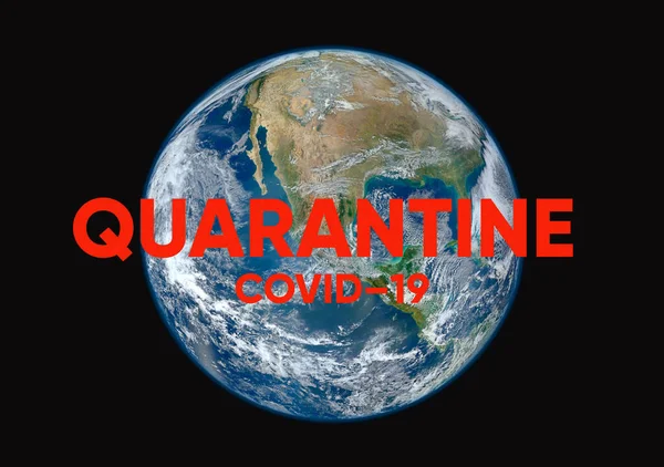 Coronavirus Global Outbreak Pandemic Covid Quarantine Illustration Planet Earth Seen — Stock Photo, Image