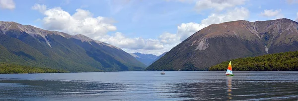 Lake Rotoiti, Nelson Göller Bölgesi, Avustralya Panorama — Stok fotoğraf