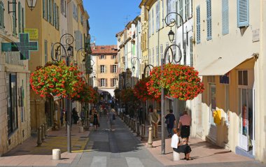 Antibes sokak sonbahar, Güney Provence, Fransa