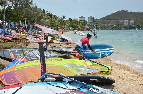 Competitors at the 2017 Noumea Dream Cup Windsurfing championshi — Stock Photo, Image