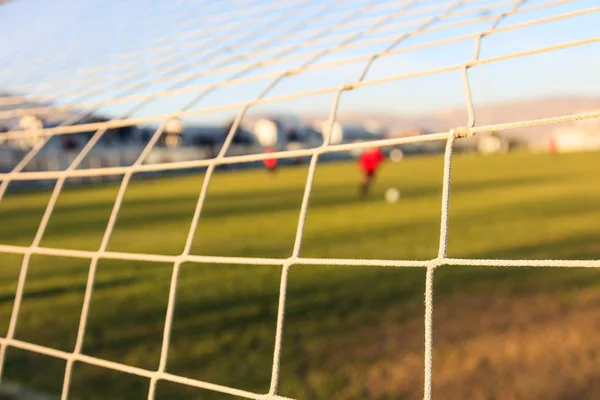 Football goal net close up — Stock Photo, Image