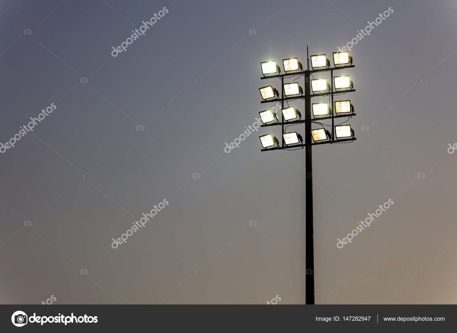 Stadium light tower against blue sky Free Stock Photo | FreeImages, image size:1600x1167