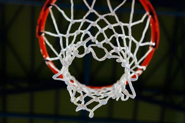 Basketball hoop and net closeup — Stok Foto