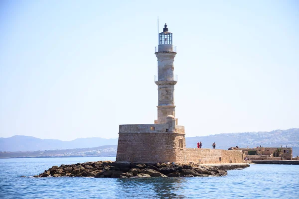 Yunanistan, Girit - Chania bağlantı noktası deniz feneri — Stok fotoğraf