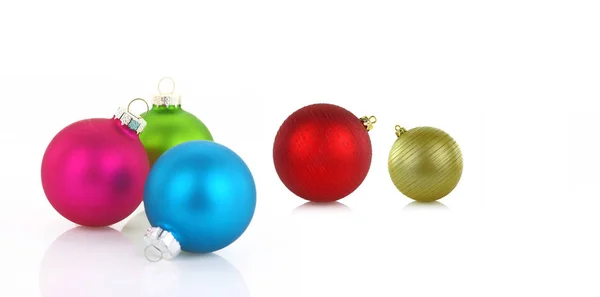 Variety of christmas balls on white background — Stock Photo, Image