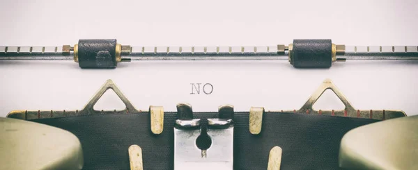 NO word in capital letters on a typewriter sheet — Stock Photo, Image