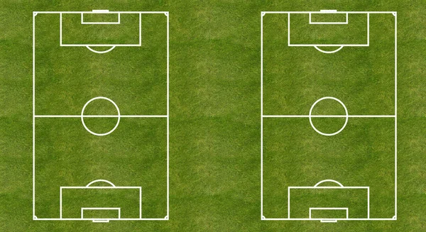 Campos de grama de futebol layout — Fotografia de Stock