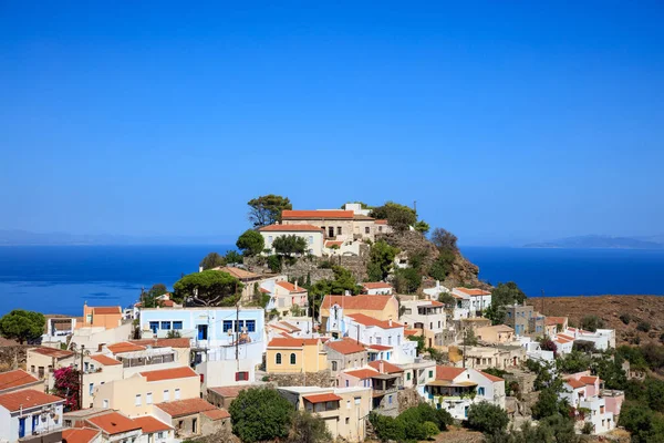 Grecia, isla de Kea. Vista panorámica del pueblo de Ioulida , —  Fotos de Stock