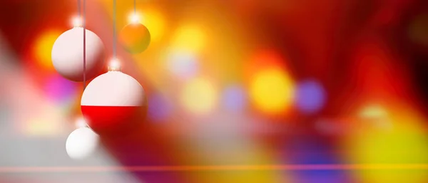 Poland flag on Christmas ball with blurred and abstract background. — Stock Photo, Image