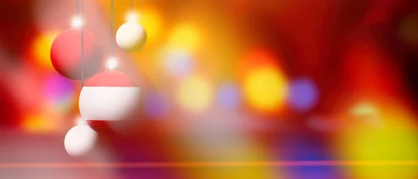 Áustria bandeira na bola de Natal com fundo embaçado e abstrato . — Fotografia de Stock