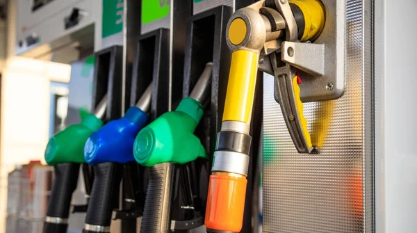 Fuel pumps at the service station. — Stock Photo, Image