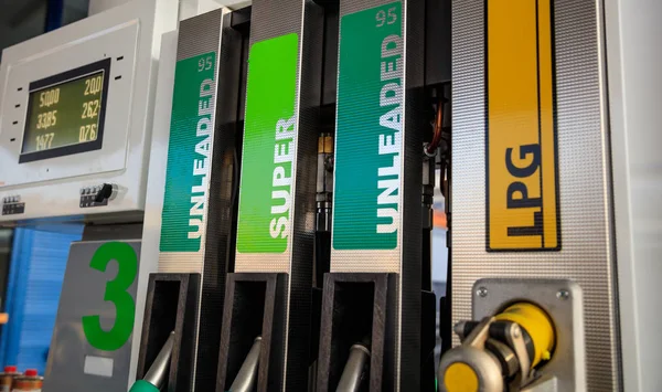 Fuel pumps at the service station. — Stock Photo, Image