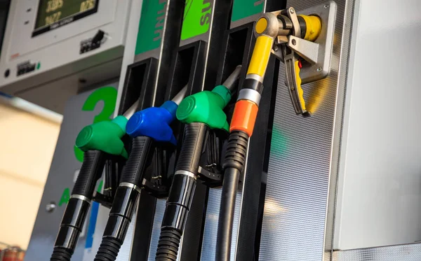 Fuel pumps at the service station. — Stock Photo, Image