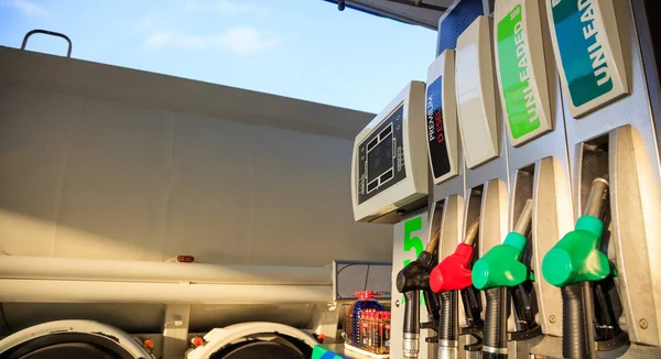 Fuel pumps at the service station. — Stock Photo, Image