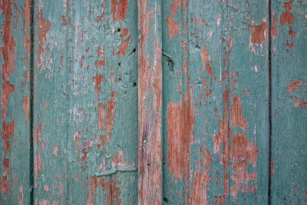 Verde de madeira, marrom, vazio, descascado, fundo vintage. Espaço para texto, resumo, close up, detalhes . — Fotografia de Stock