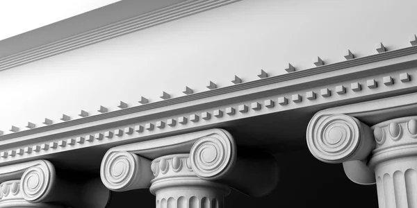 Budynek detal marmurowymi kolumnami. ilustracja 3D — Zdjęcie stockowe