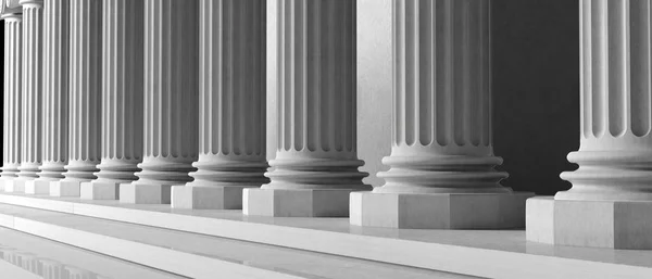 Marmeren zuilen detail gebouw. 3D illustratie — Stockfoto