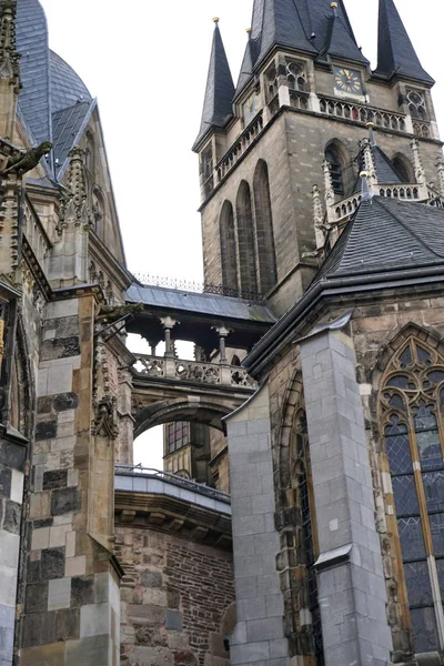 Aquisgrán Catedral Piedra Escultura Adorno Edad Media Gótico Alemania Fragmento —  Fotos de Stock