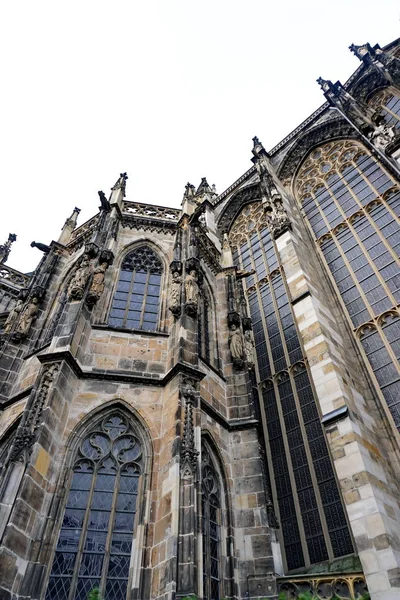 Aquisgrana Cattedrale Pietra Scultura Ornamento Medioevo Gotico Germania Frammento Cattedrale — Foto Stock