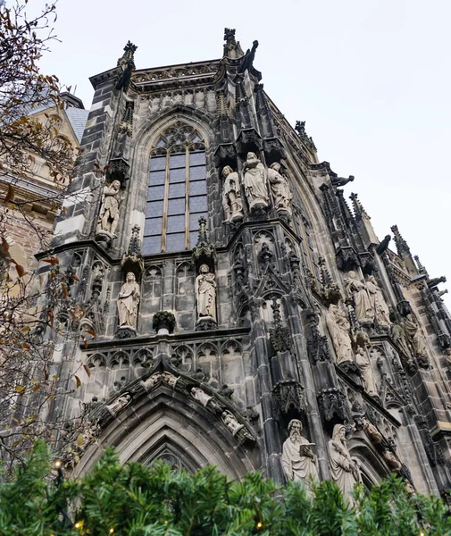 Aquisgrán Catedral Piedra Escultura Adorno Edad Media Gótico Alemania Fragmento —  Fotos de Stock