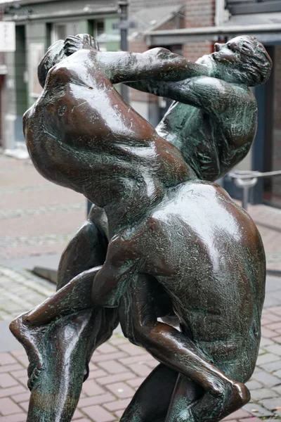 Detail of the sculpture "Rider ring fight"  (in german Reiterringkampf). Aachen, Germany. — Stock Photo, Image
