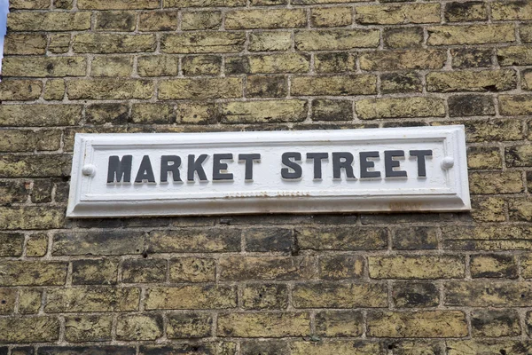 Market Street Sign on Wall; Inghilterra — Foto Stock