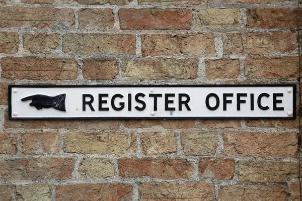 Register Office Sign on Wall