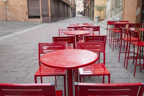 Mesas de Café en Bolonia —  Fotos de Stock