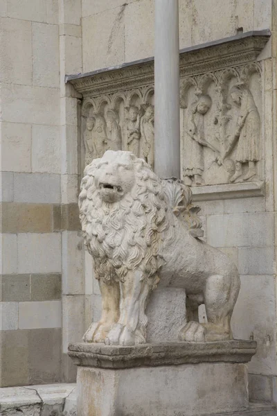 Pomnik Lwa w kościele katedry, Modena — Zdjęcie stockowe