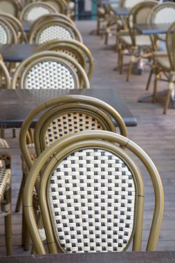 Cafe masa ve sandalyeler, Stortorget Meydanı, Gamla Stan - şehir Cent
