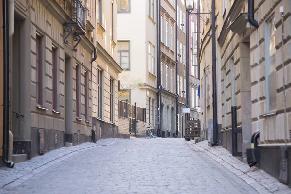 Empty Street; Cidade Velha; Gamla Stan; Estocolmo — Fotografia de Stock