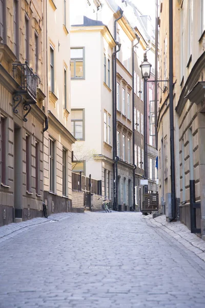 Old Town - Gamla Stan, Stockholm boş sokakta — Stok fotoğraf