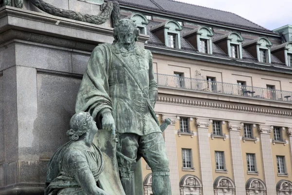 Gustav Ii Adolf szobor mellett Archeveque, Stockholmban — Stock Fotó