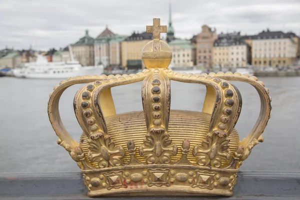 Arany koronát Skeppsholm híd - Skeppsholmsbron (1861), Stockho — Stock Fotó