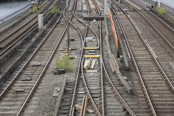 Via férrea, Ponte Central; Estocolmo — Fotografia de Stock