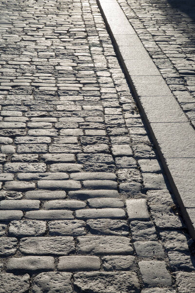 Cobblestone Pavement and Street in Stockholm, Sweden, Europe