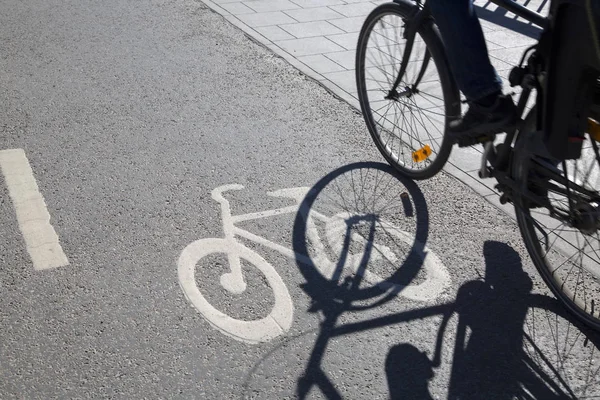 Bisiklet Lane sembolü; Stockholm — Stok fotoğraf