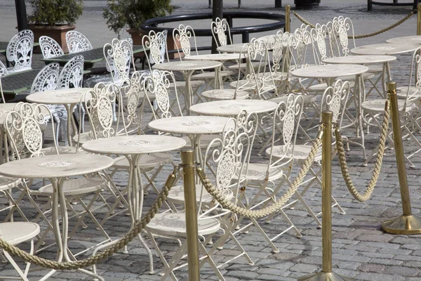 Mesa e Cadeiras Café, Estocolmo — Fotografia de Stock